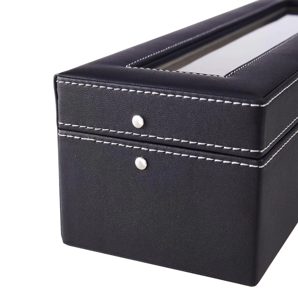 Sheonly 6-Slot Elegant Faux Leather Watch Display Case - Image 8