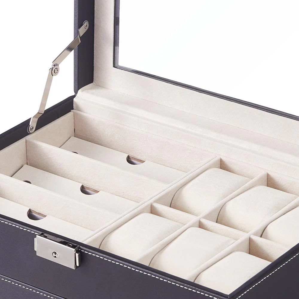 Sheonly Black Jewellery Storage Box with Transparent Lid - Image 9