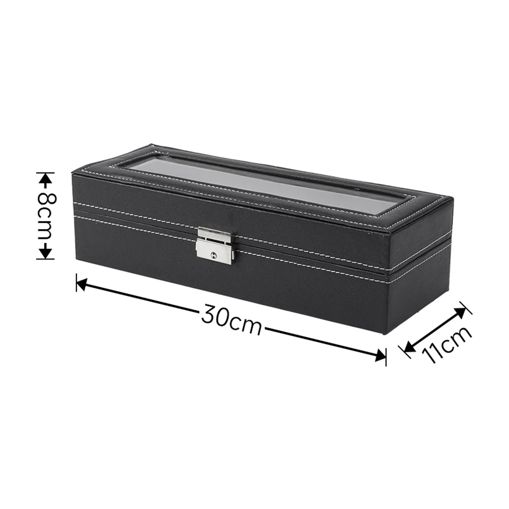 Sheonly Elegant Faux Leather Watch Display Case with 6 Slots - Image 9