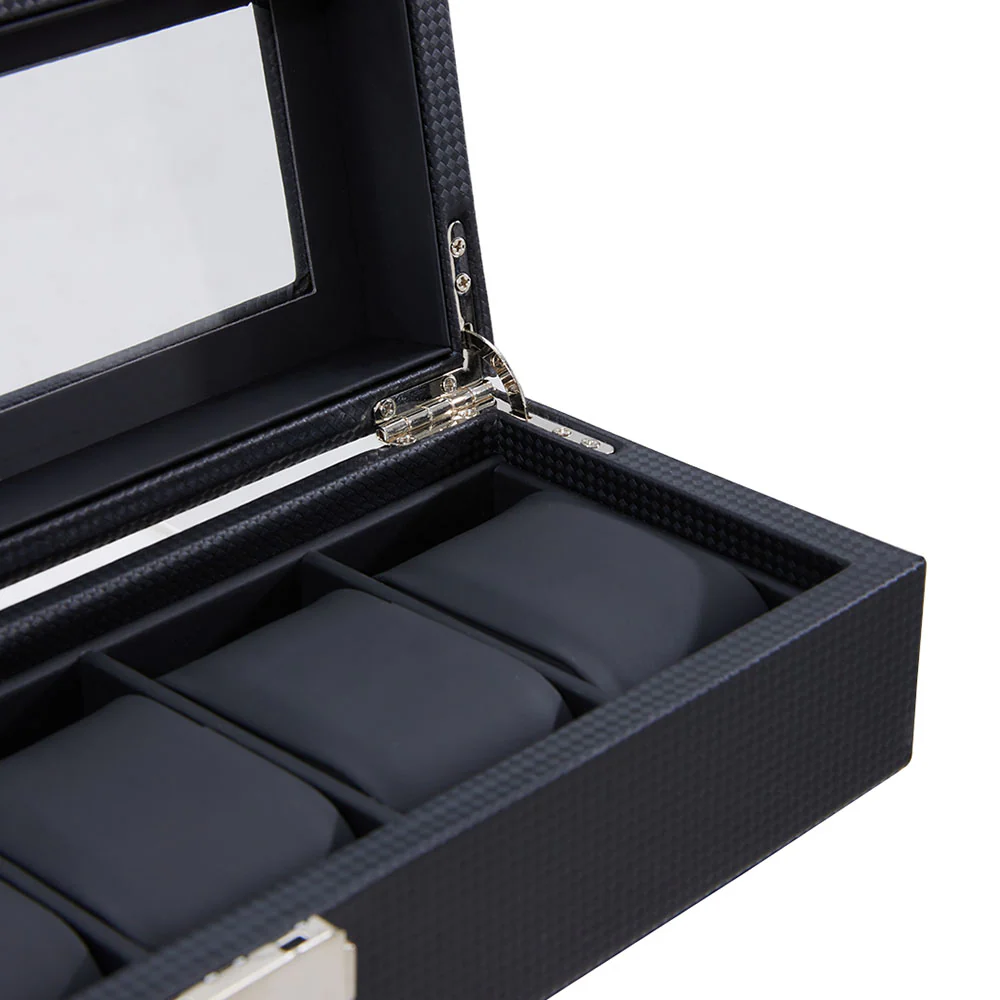 Sheonly Elegant Faux Leather Watch Display Case with 6 Slots - Image 6