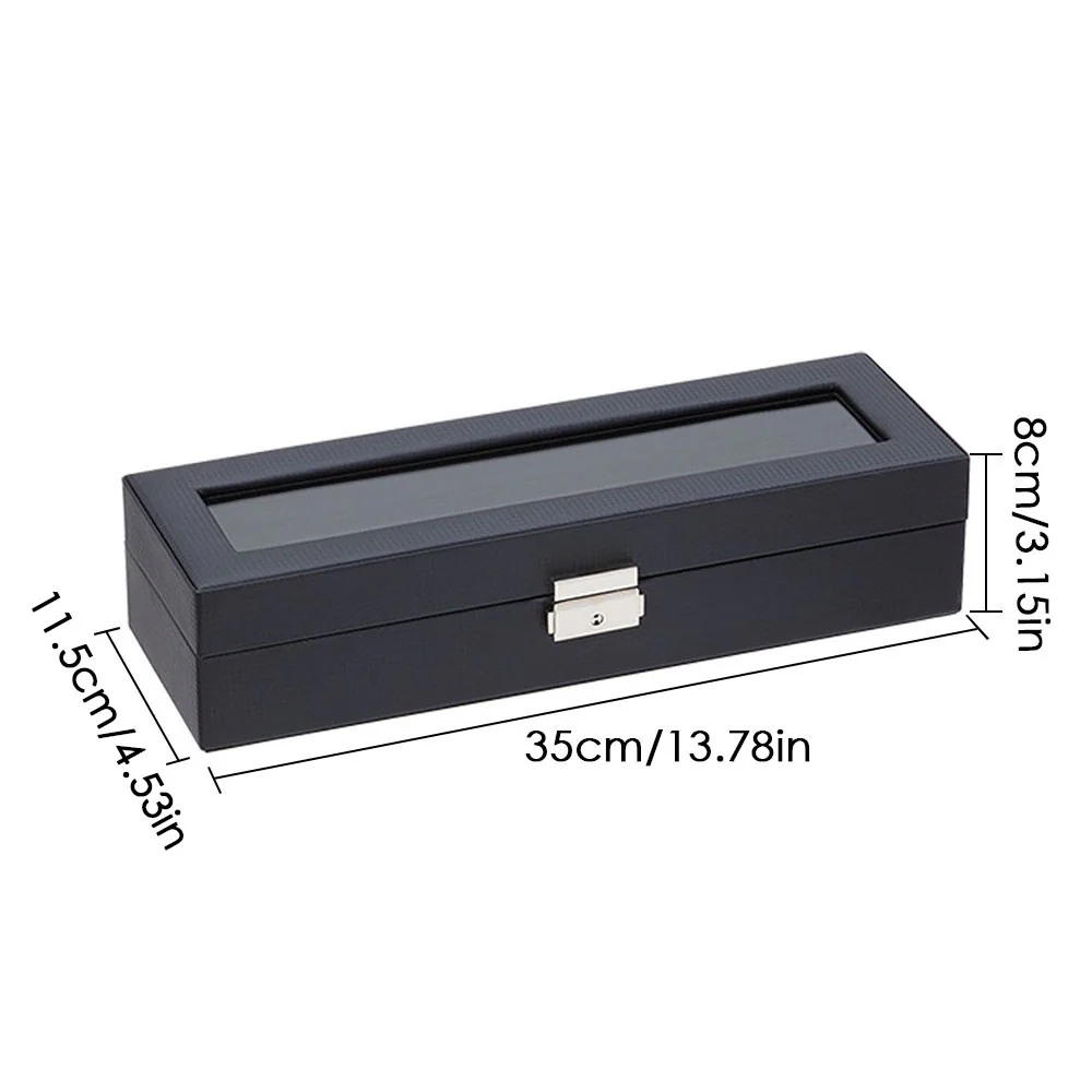 Sheonly Elegant Faux Leather Watch Display Case with 6 Slots - Image 8
