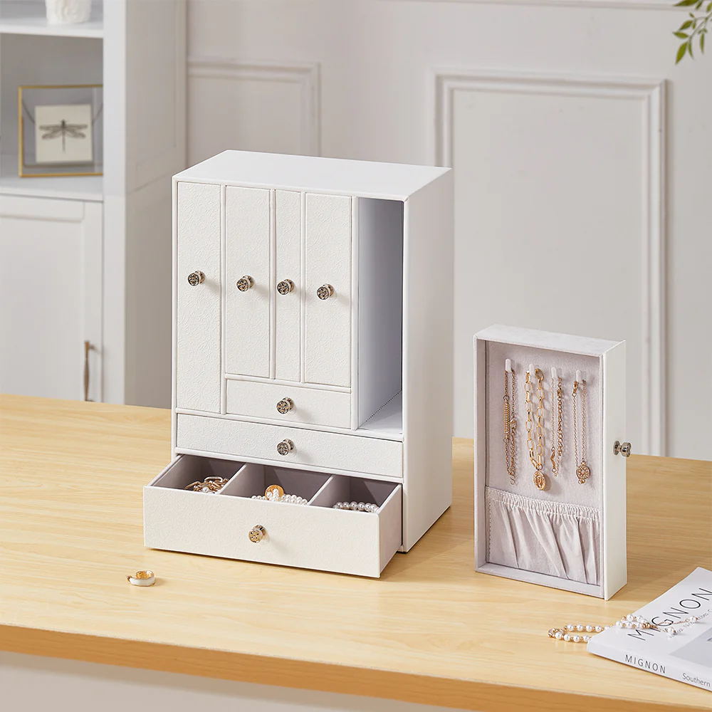 Sheonly Free Standing Faux Leather Jewellery Box