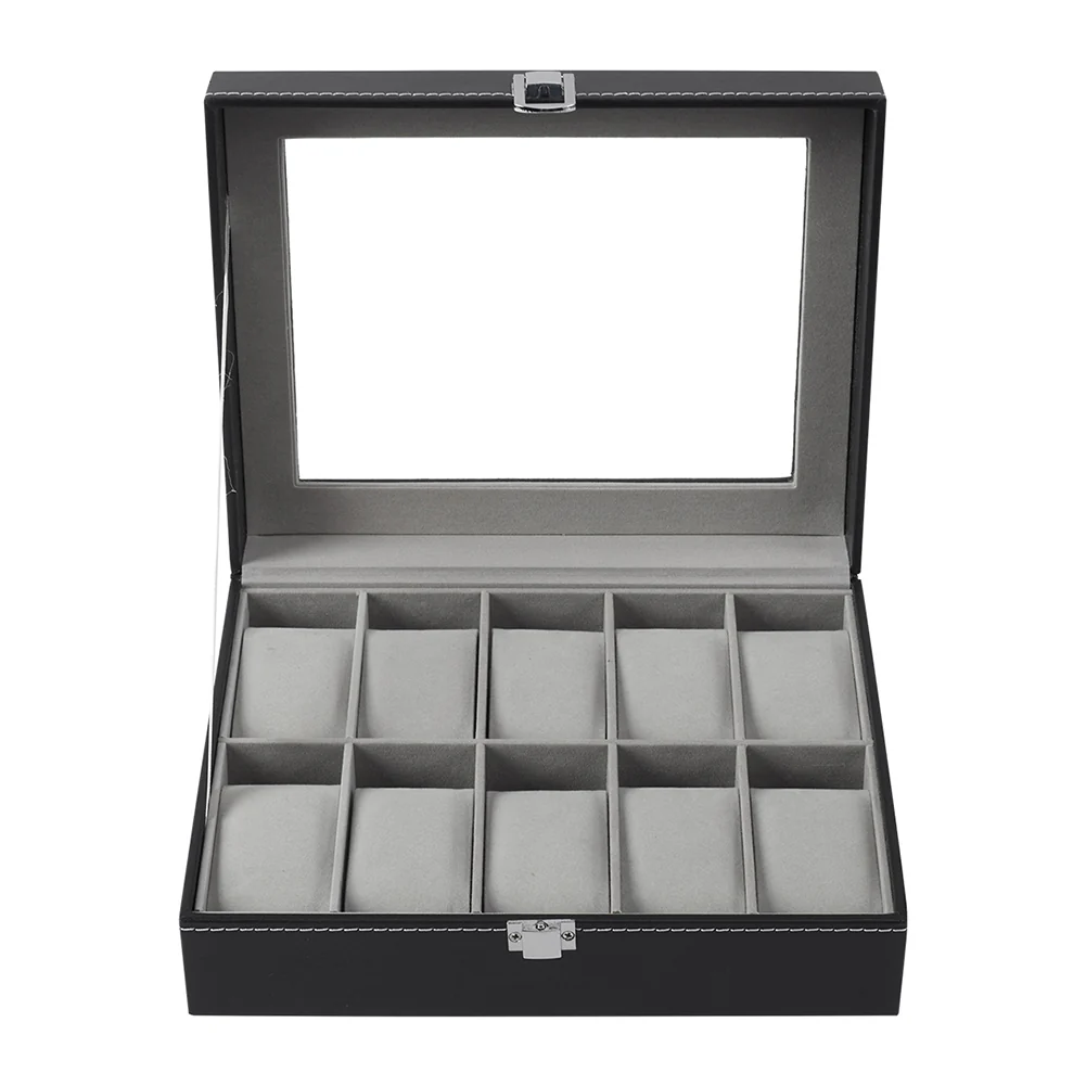 Sheonly High quality Faux Leather Watch Case with 10 Slots - Image 3