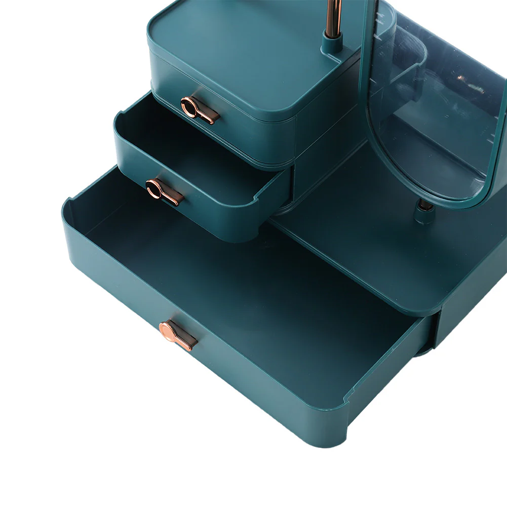 Sheonly Jewelry Organizer with Rotating Mirror and Makeup Storage Box - Image 2