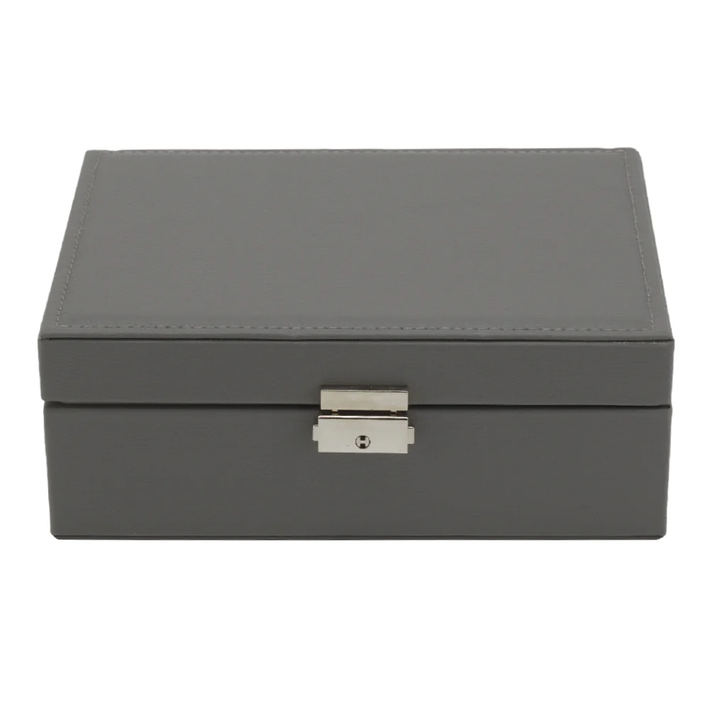 Sheonly Lockable Double Tier Faux Leather Jewellery Organizer - Image 3