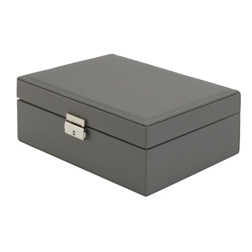 Sheonly Lockable Double Tier Faux Leather Jewellery Organizer - Image 4
