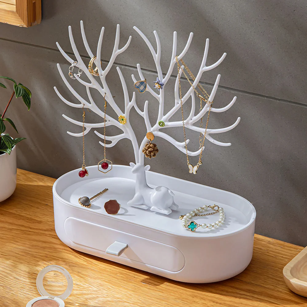Sheonly Plastic Antlers Tree Jewelry Organizer Stand