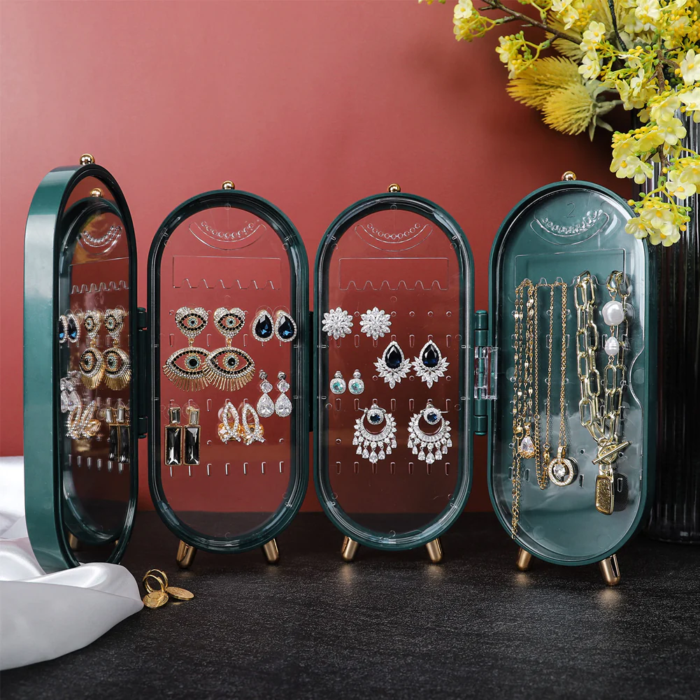 Sheonly Portable Dustproof Jewellery Box with Mirror - Image 3