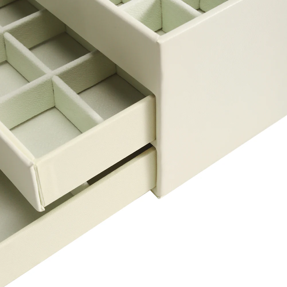 Sheonly PU Leather 3-Tier Jewellery Box Organizer with Drawers - Image 5