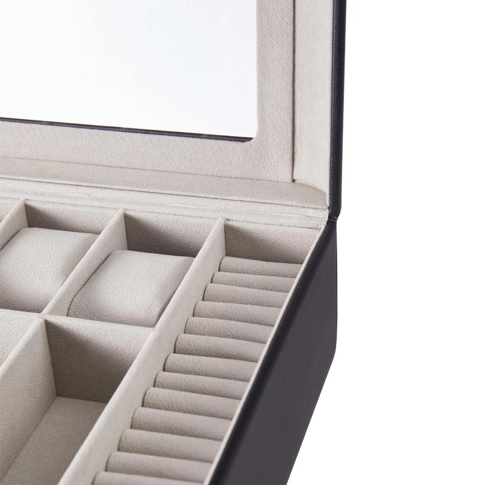 Sheonly Stylish Jewellery Storage Box with Watch Slots - Image 8