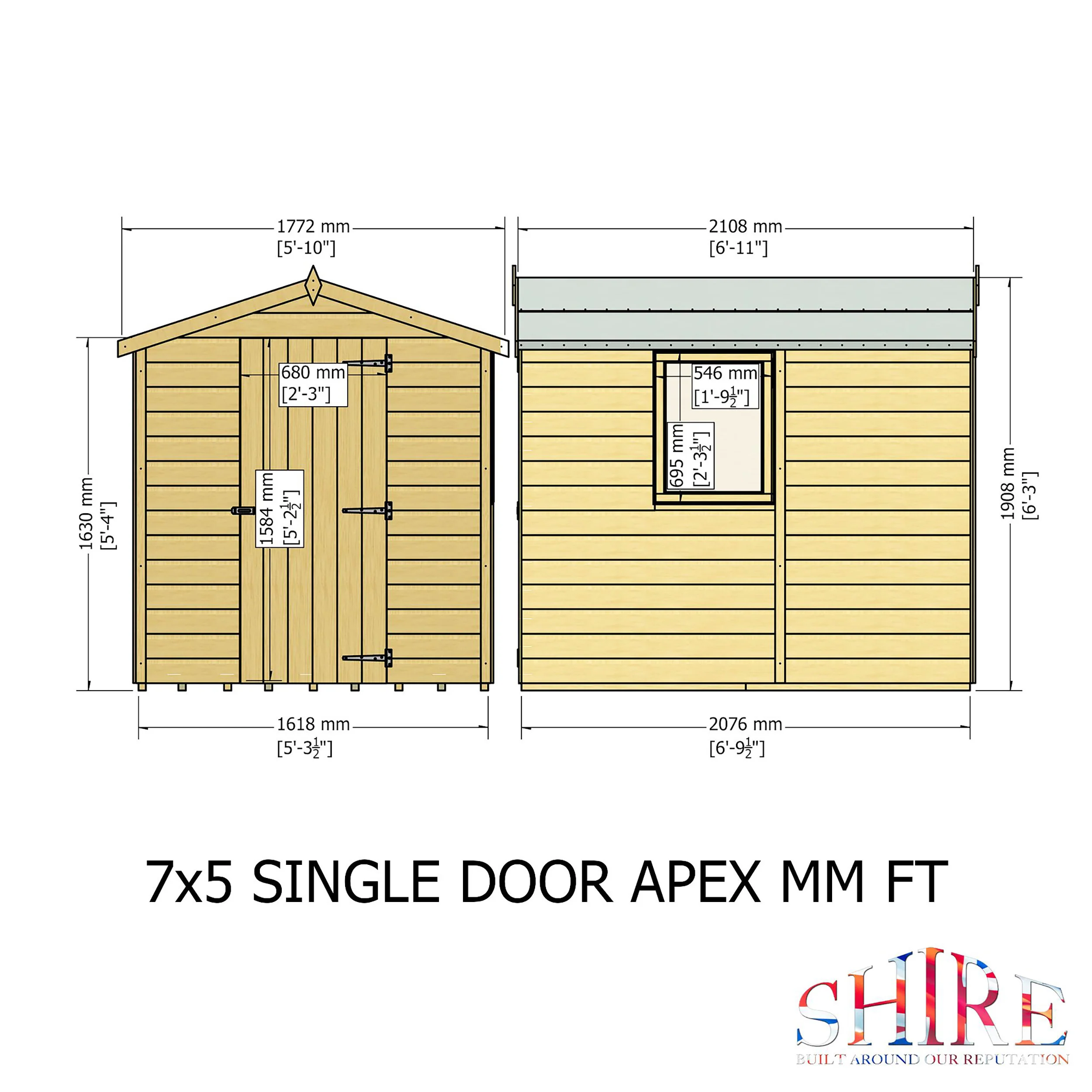 Shiplap 7 X 5 Apex Shed - Image 9