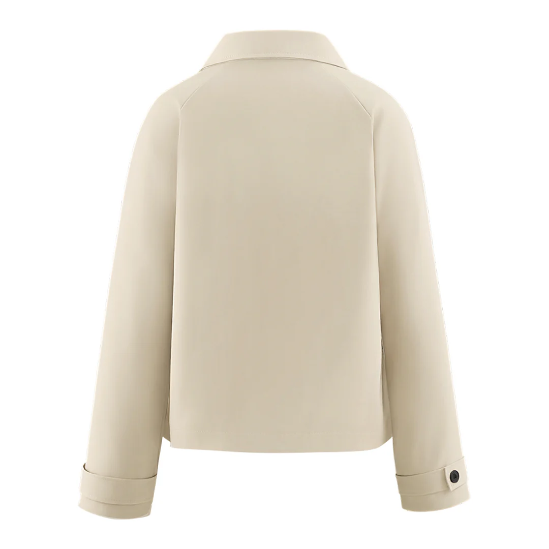 Short Double-Breasted Khaki Jacket - Image 4