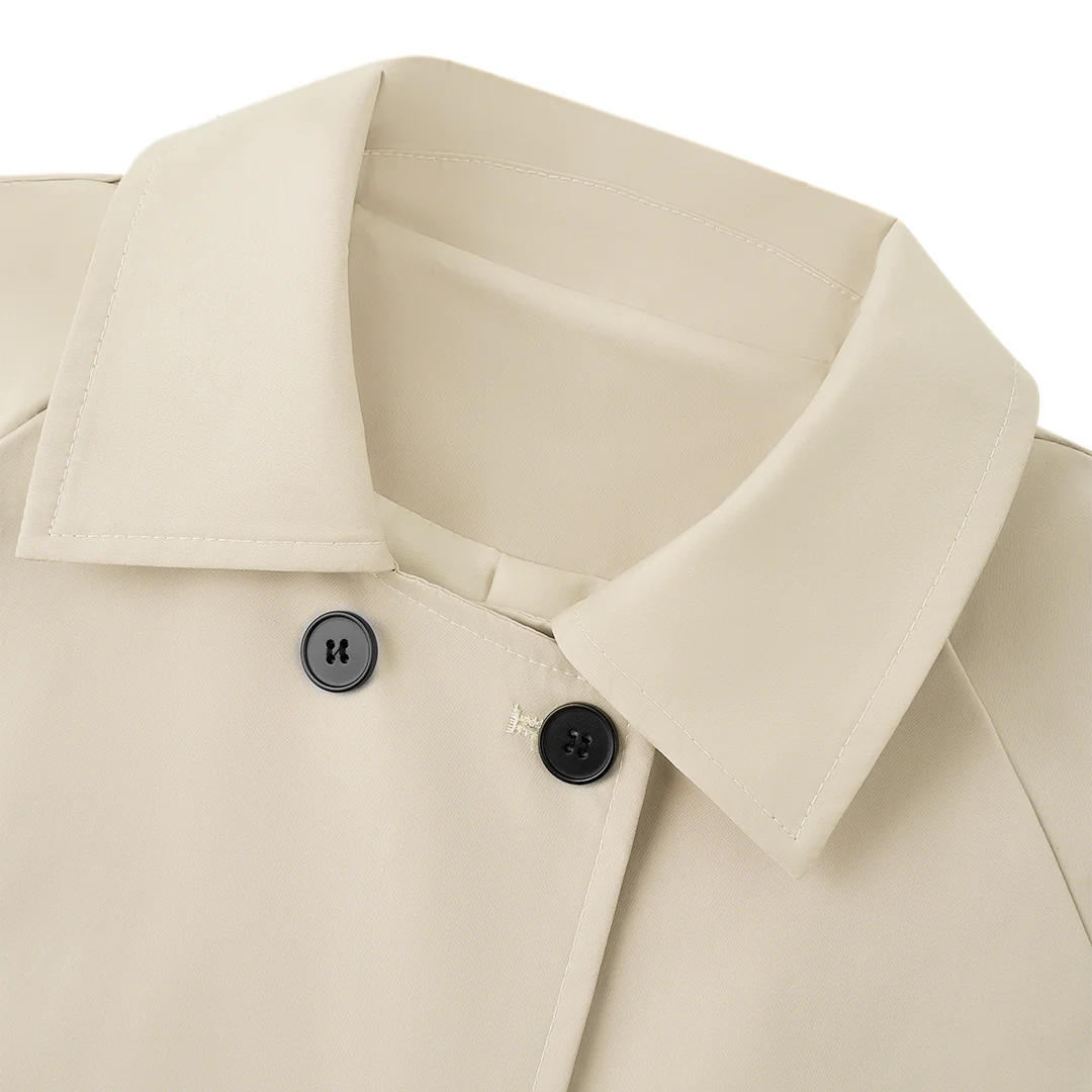 Short Double-Breasted Khaki Jacket - Image 5