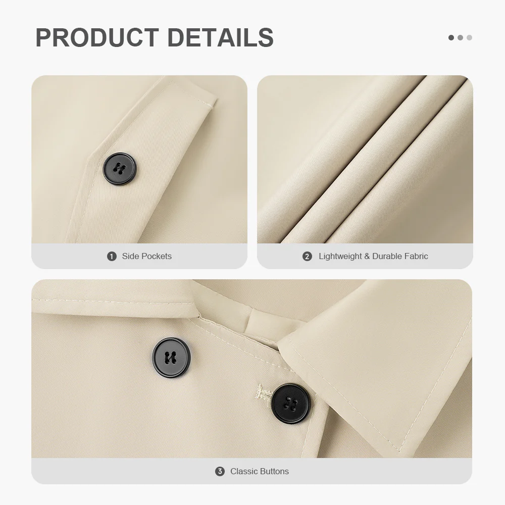 Short Double-Breasted Khaki Jacket - Image 7