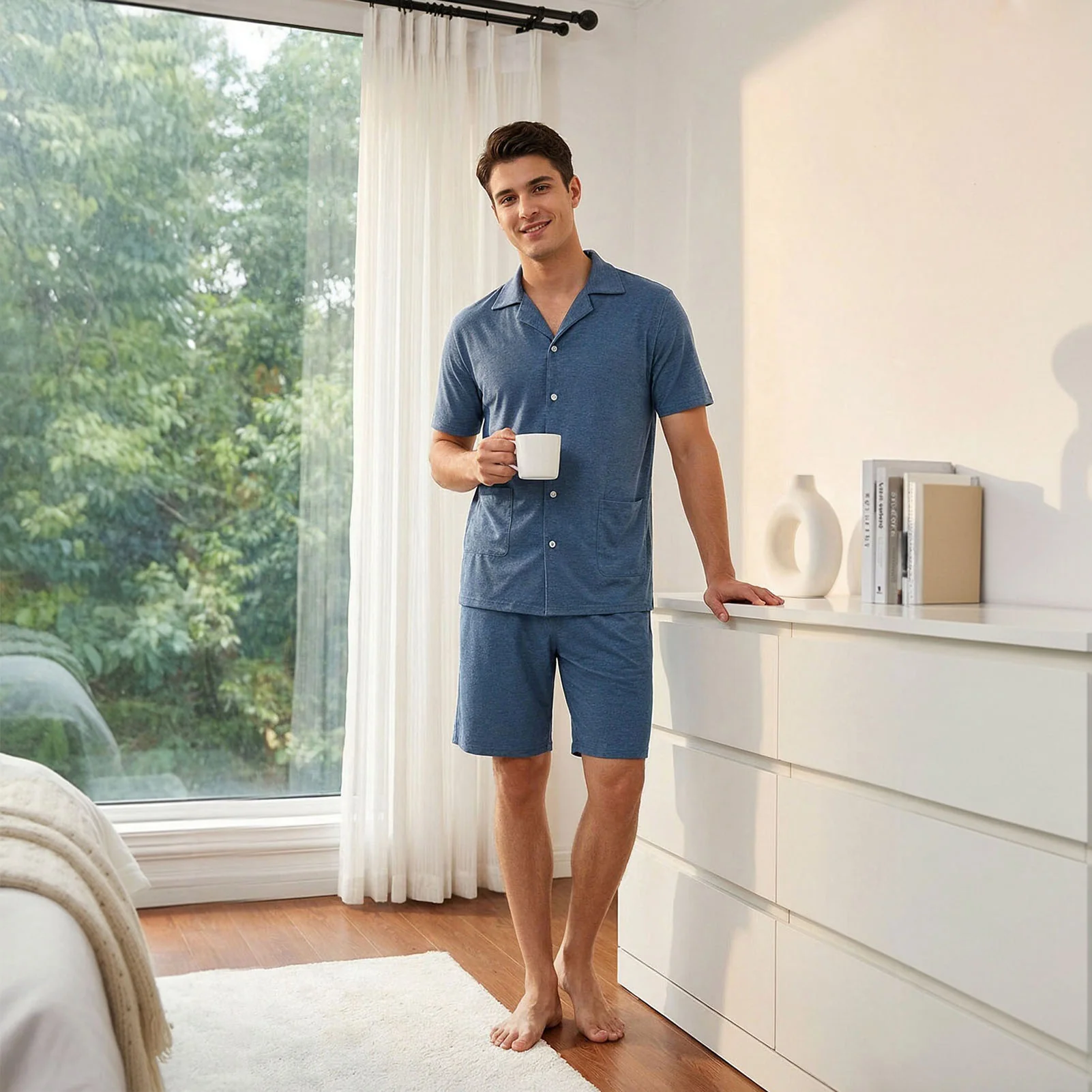 Short Sleeve Loungewear Set Blue