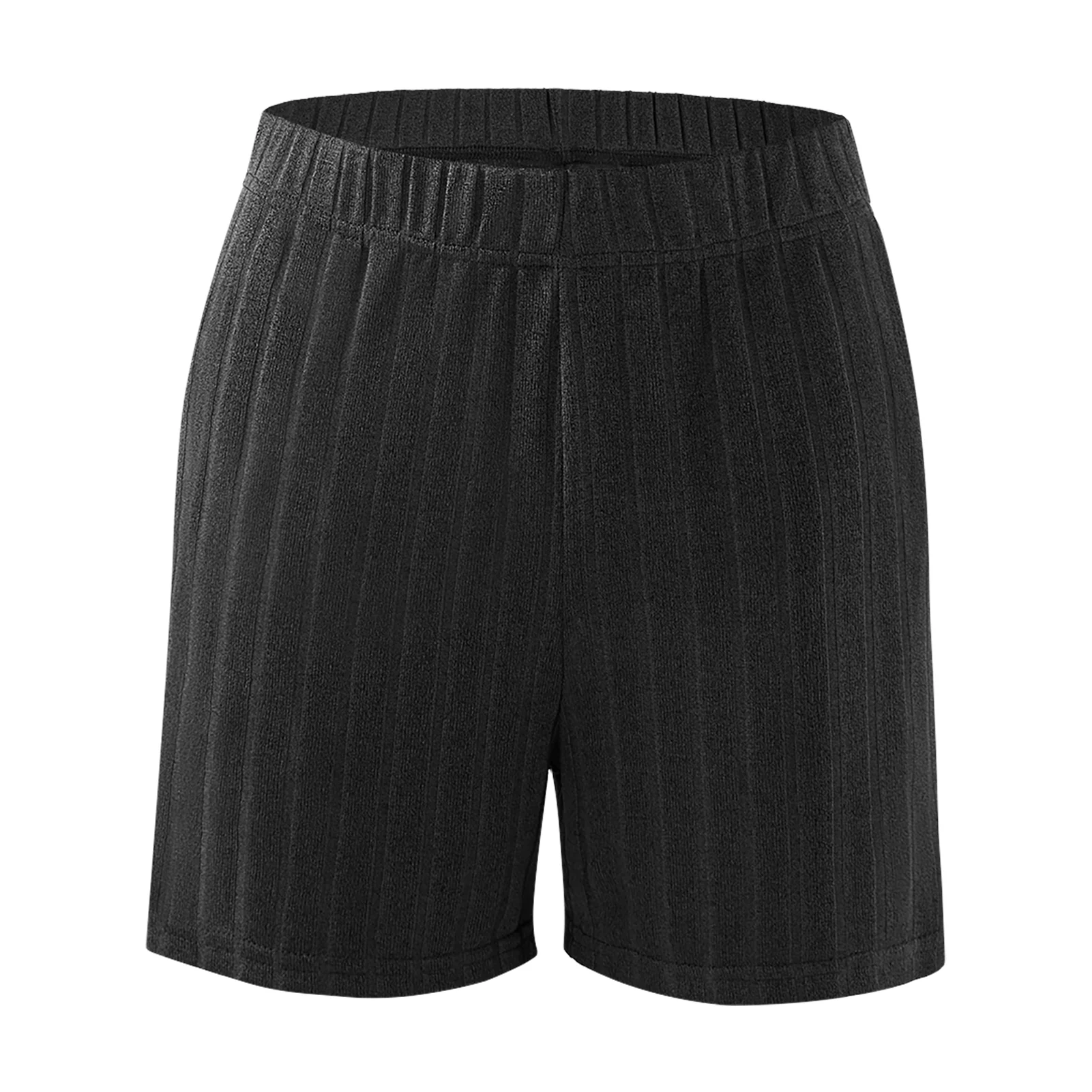 Short Sleeve Loungewear Set Ribbed Black - Image 5