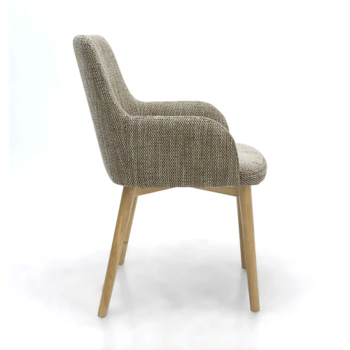 Sidcup Tweed Oatmeal Dining Chair - Set Of 2 - Image 3