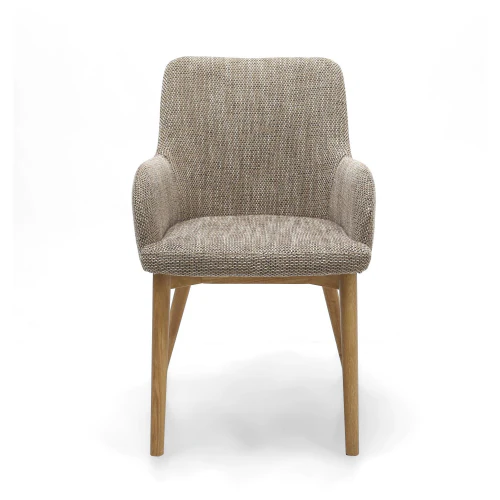 Sidcup Tweed Oatmeal Dining Chair - Set Of 2 - Image 4