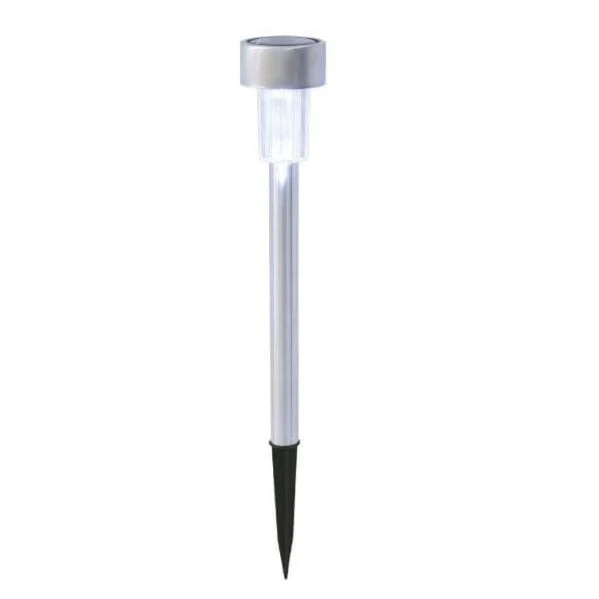 Silver & Stone Solar Bollard Light White 35cm
