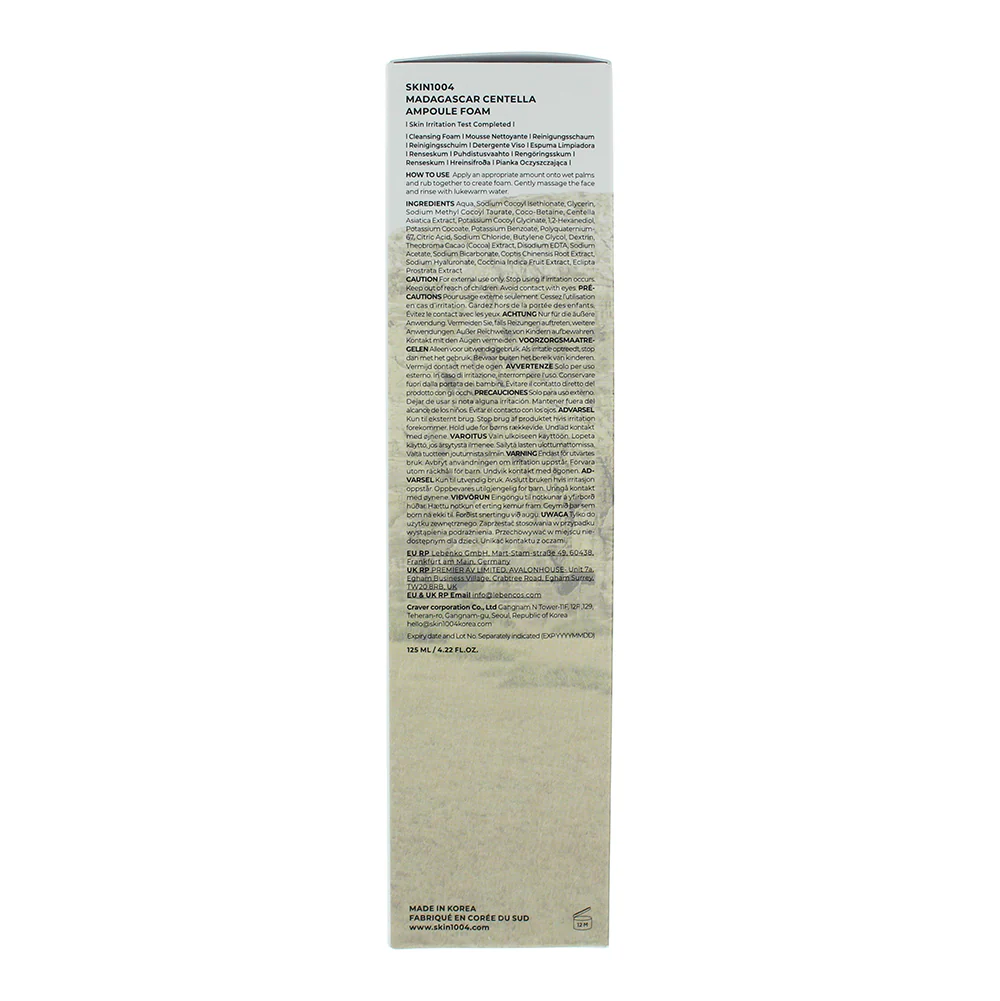 Skin1004 Madagascar Centella Ampoule Foam Cleanser 125ml - Image 2