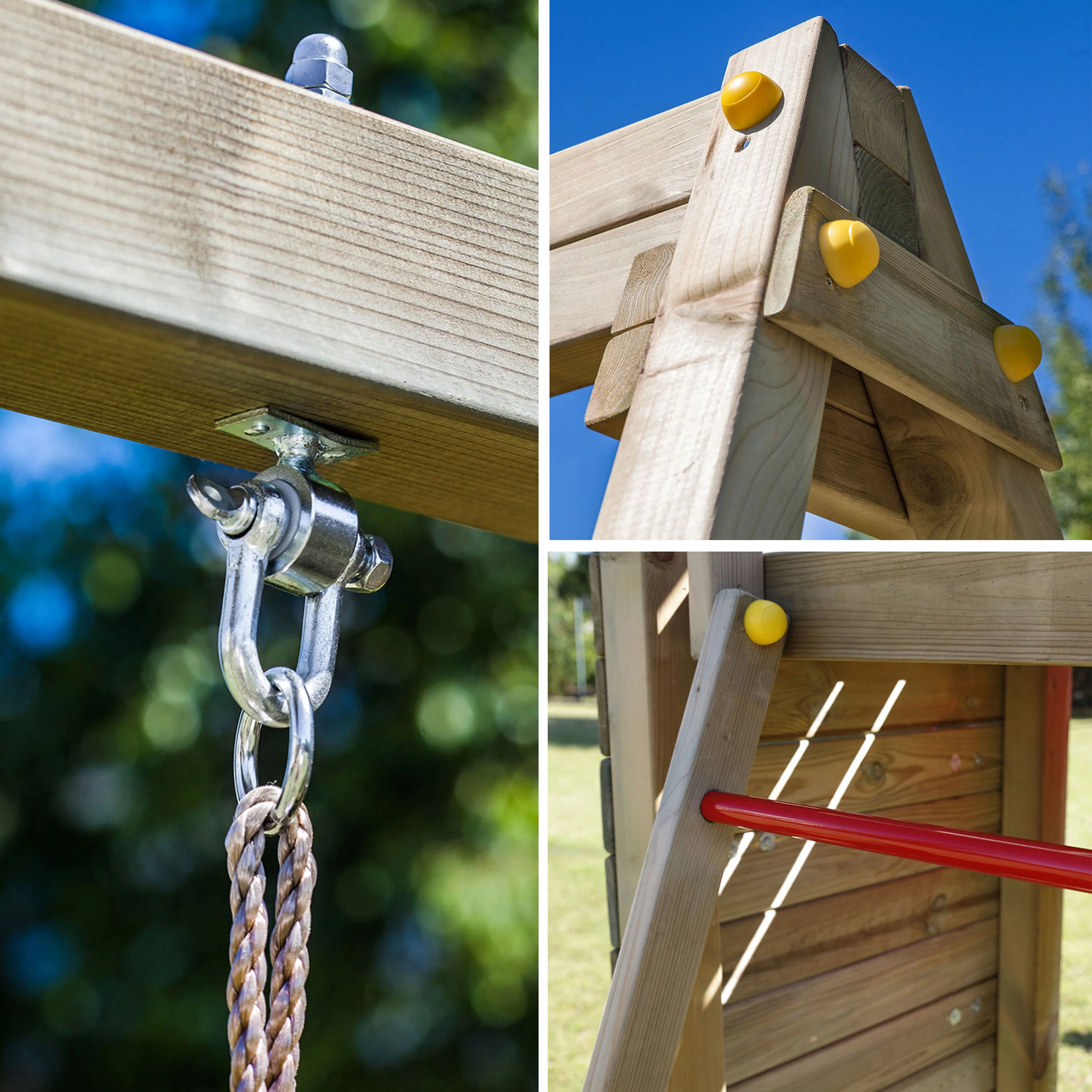 Sky High Hideout Playfort Climbing Frame With Swings And Slide - Image 4