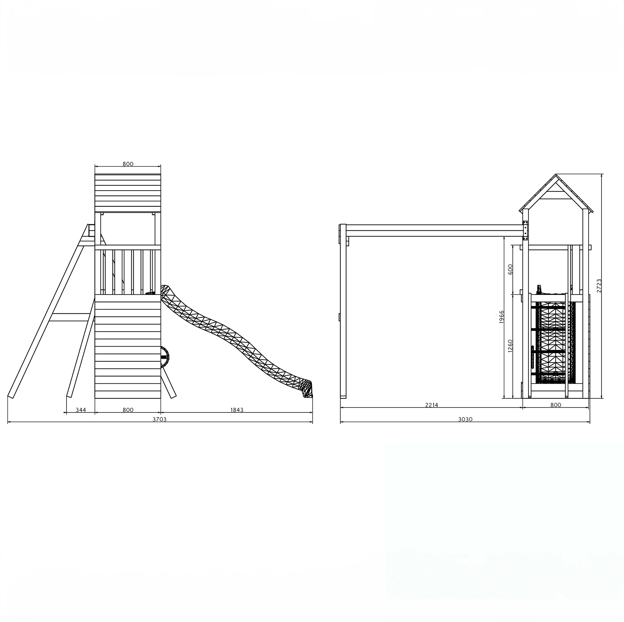 Sky High Hideout Playfort Climbing Frame With Swings And Slide - Image 9