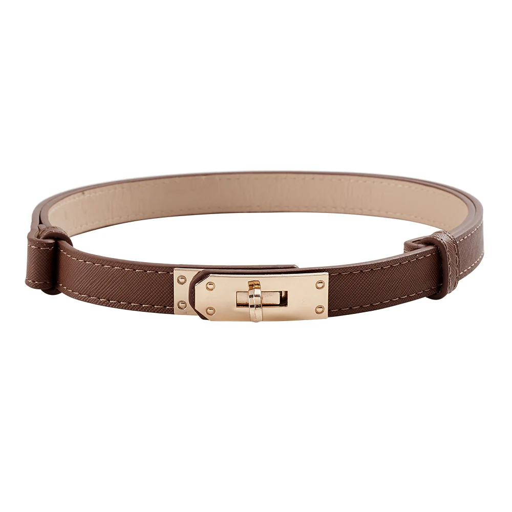 Sliding Adjustable Alloy Buckle PU Leather Belt