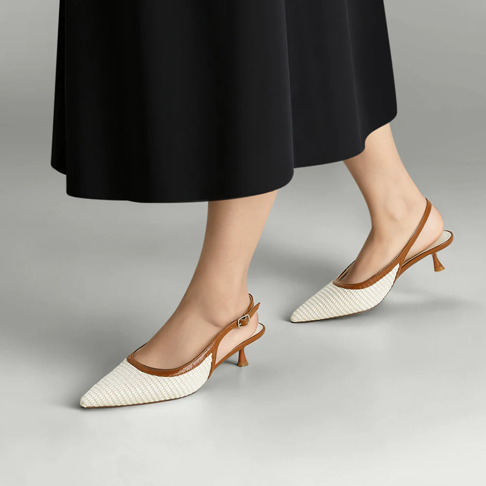 Slingback Pointed Closed Toe Heels Pumps Sandals