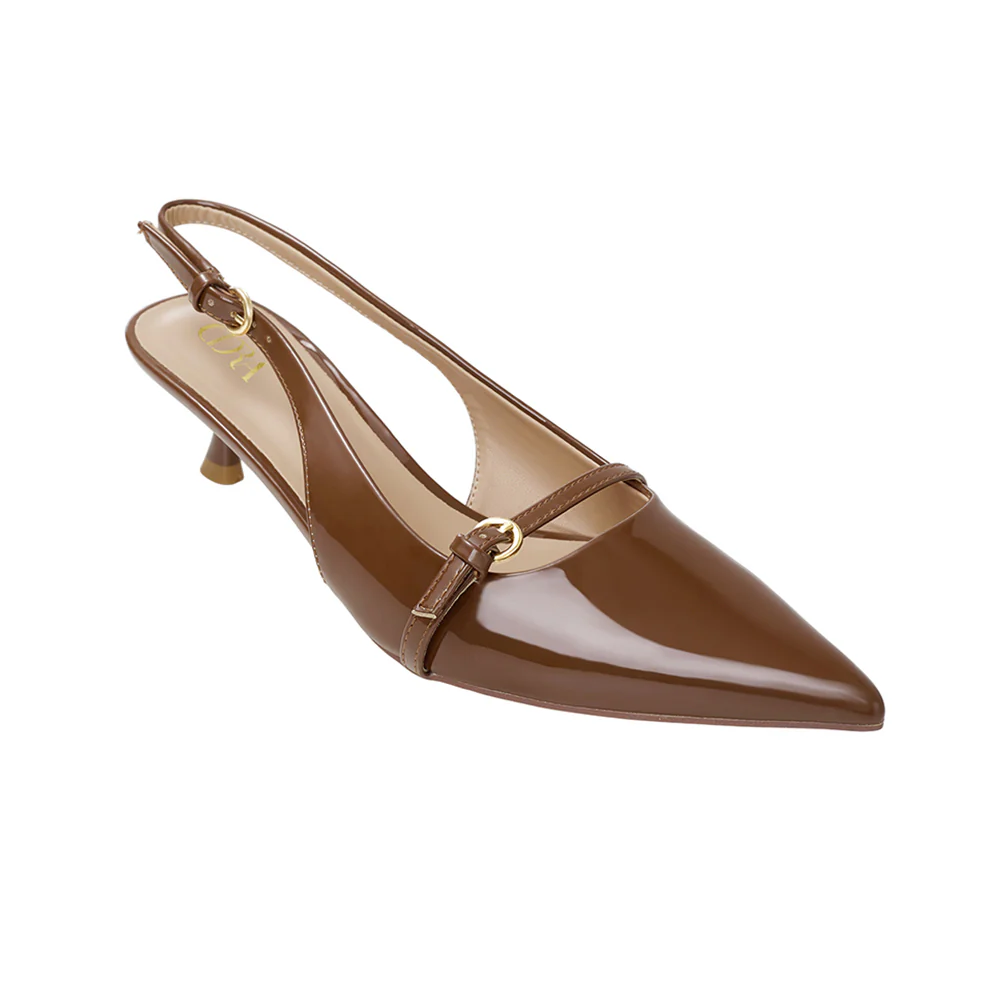 Slingback Pointed Closed Toe Heels Pumps Sandals - Image 3