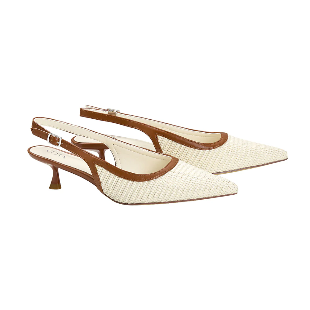 Slingback Pointed Closed Toe Heels Pumps Sandals - Image 3