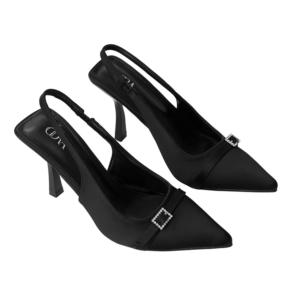 Slingback Pointed Closed Toe Heels Pumps Sandals - Image 3