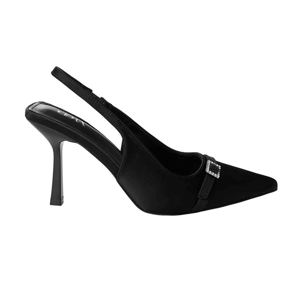 Slingback Pointed Closed Toe Heels Pumps Sandals - Image 4