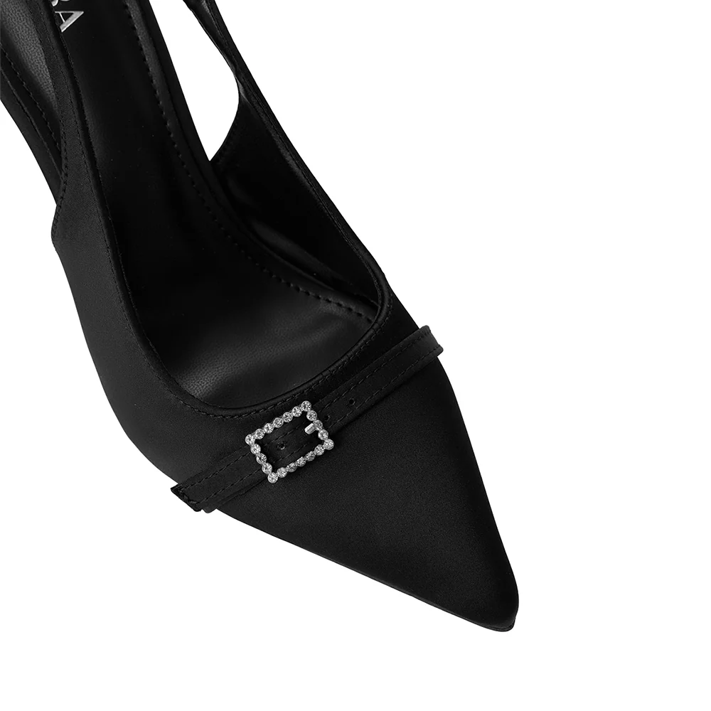 Slingback Pointed Closed Toe Heels Pumps Sandals - Image 7