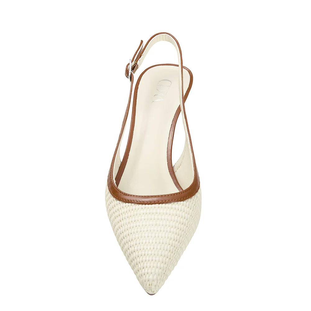 Slingback Pointed Closed Toe Heels Pumps Sandals - Image 4