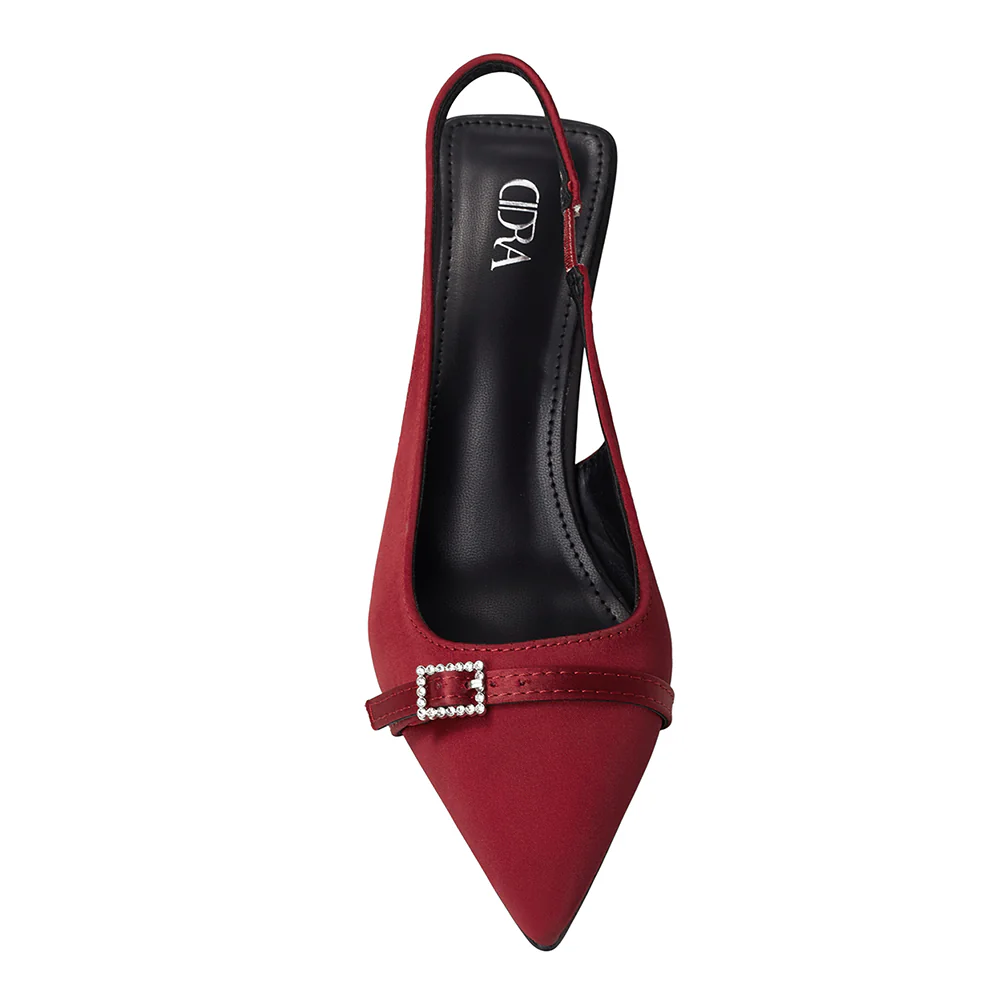 Slingback Pointed Closed Toe Heels Pumps Sandals - Image 5