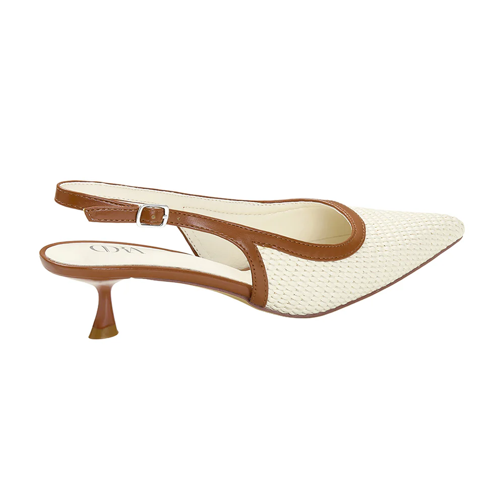 Slingback Pointed Closed Toe Heels Pumps Sandals - Image 6