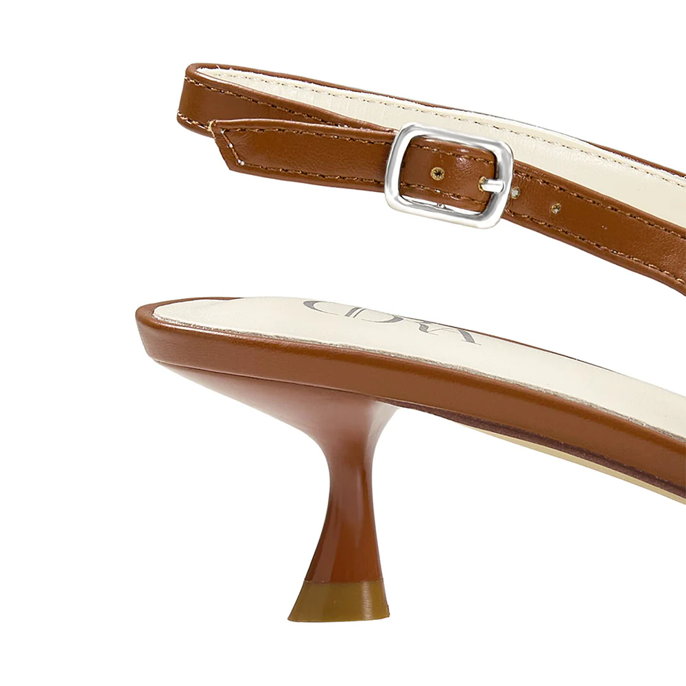 Slingback Pointed Closed Toe Heels Pumps Sandals - Image 8