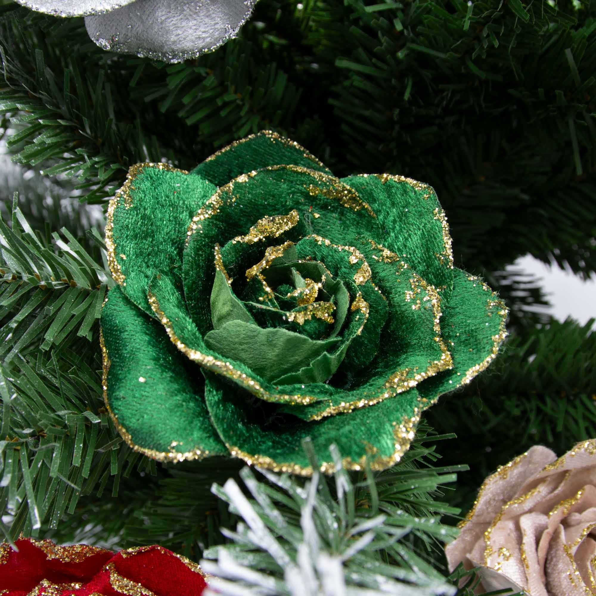 Small Rose Clip On Pick - Green - Image 2