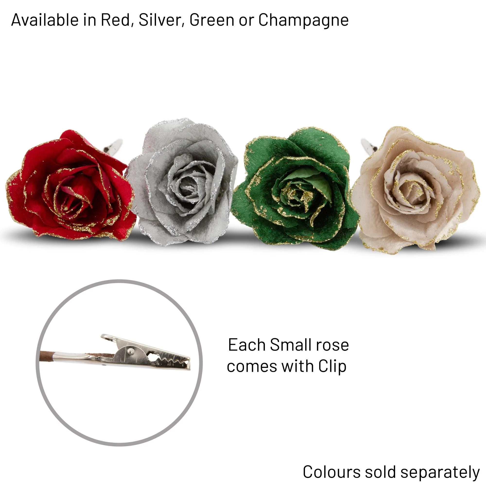 Small Rose Clip On Pick - Green - Image 3