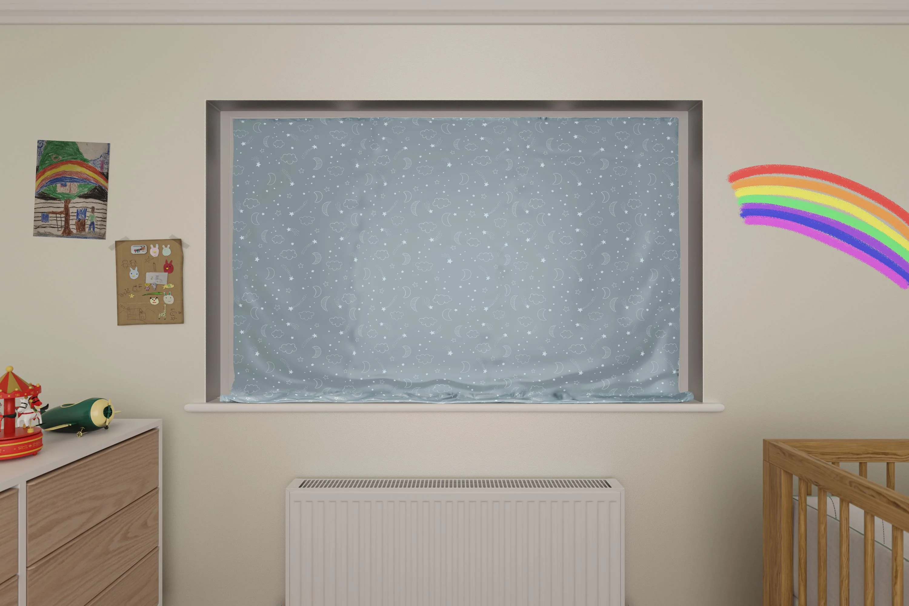 Snooze Portable Kids Blackout Curtain Blind in Grey - Image 3