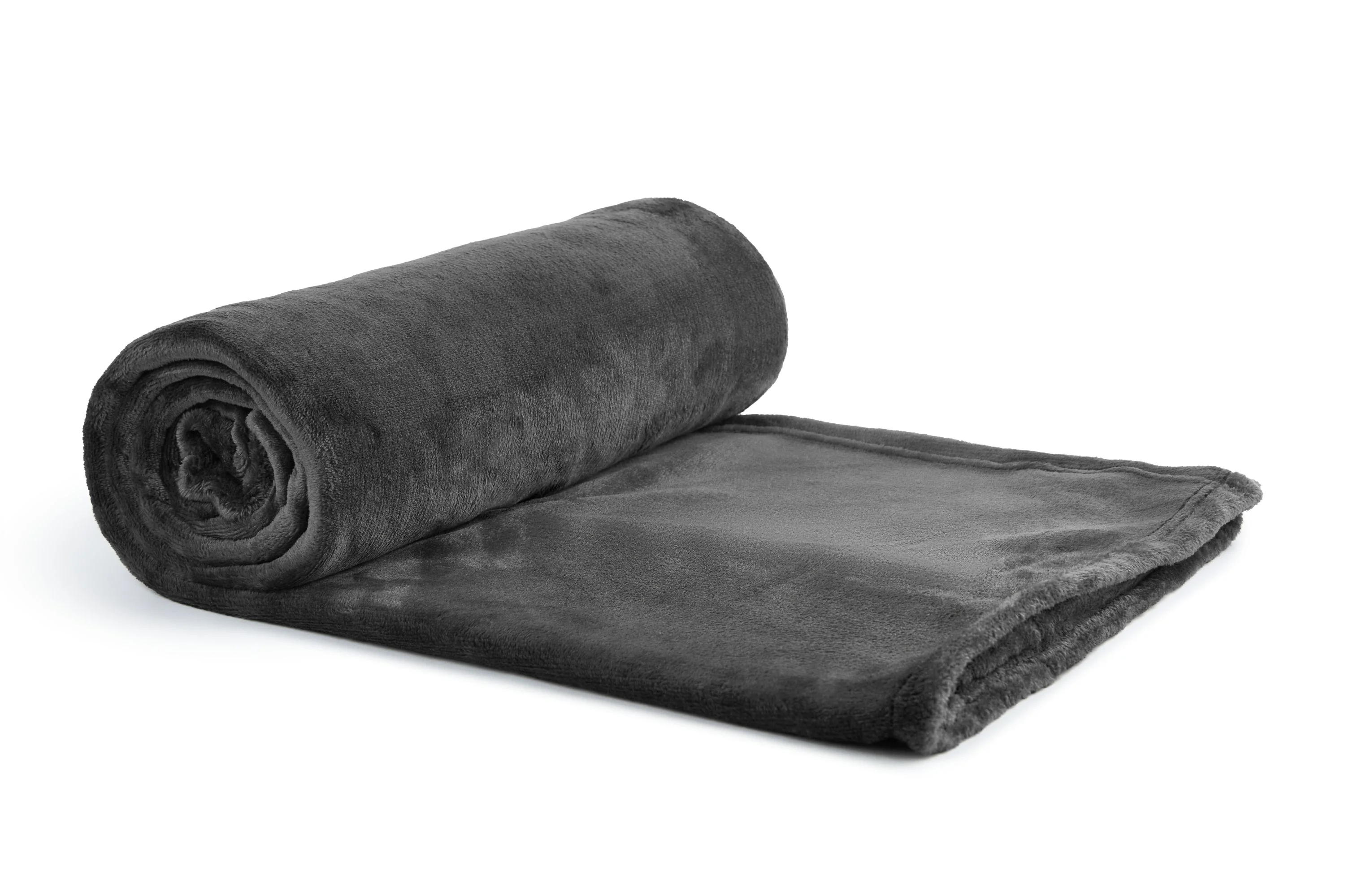 Snug Flannel Fleece Blanket ? Super Soft Throw in Charcoal