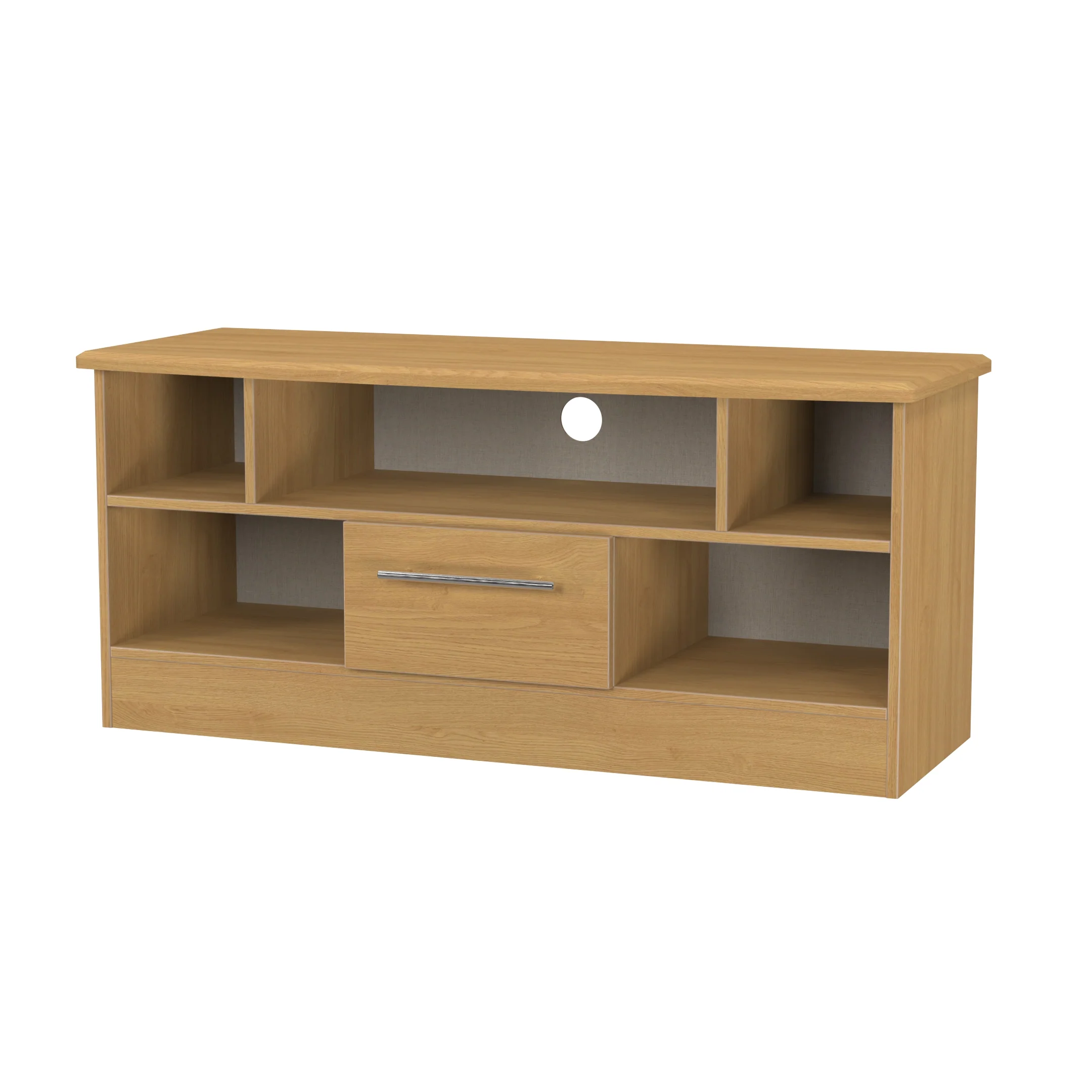 Sofia Ready Assembled 1 Drawer TV & Media Unit in Modern Oak - Image 4