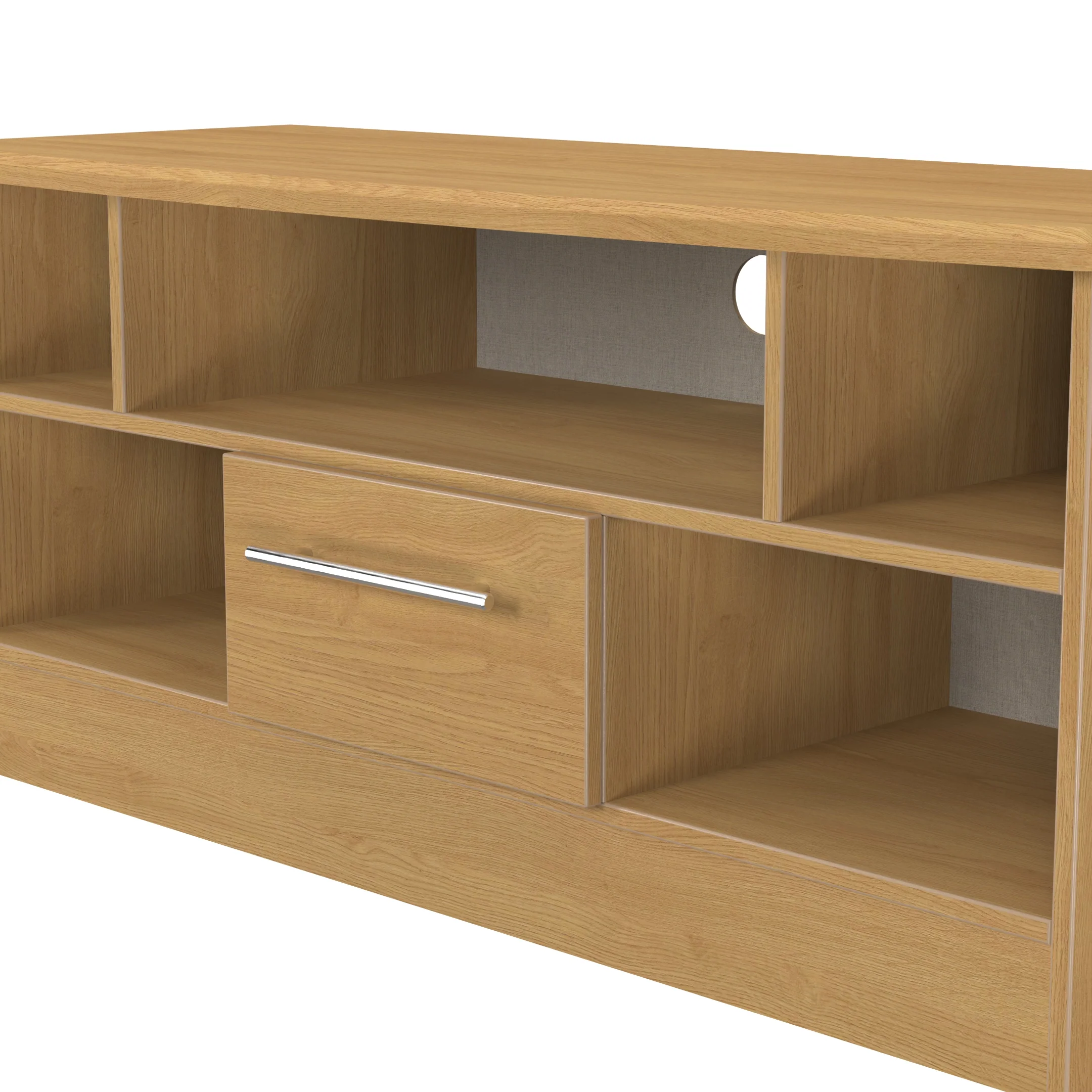 Sofia Ready Assembled 1 Drawer TV & Media Unit in Modern Oak - Image 5