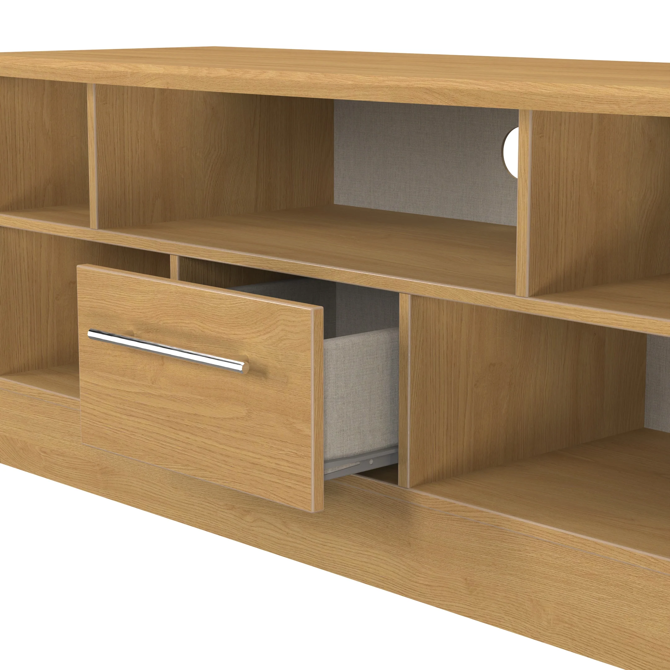 Sofia Ready Assembled 1 Drawer TV & Media Unit in Modern Oak - Image 6