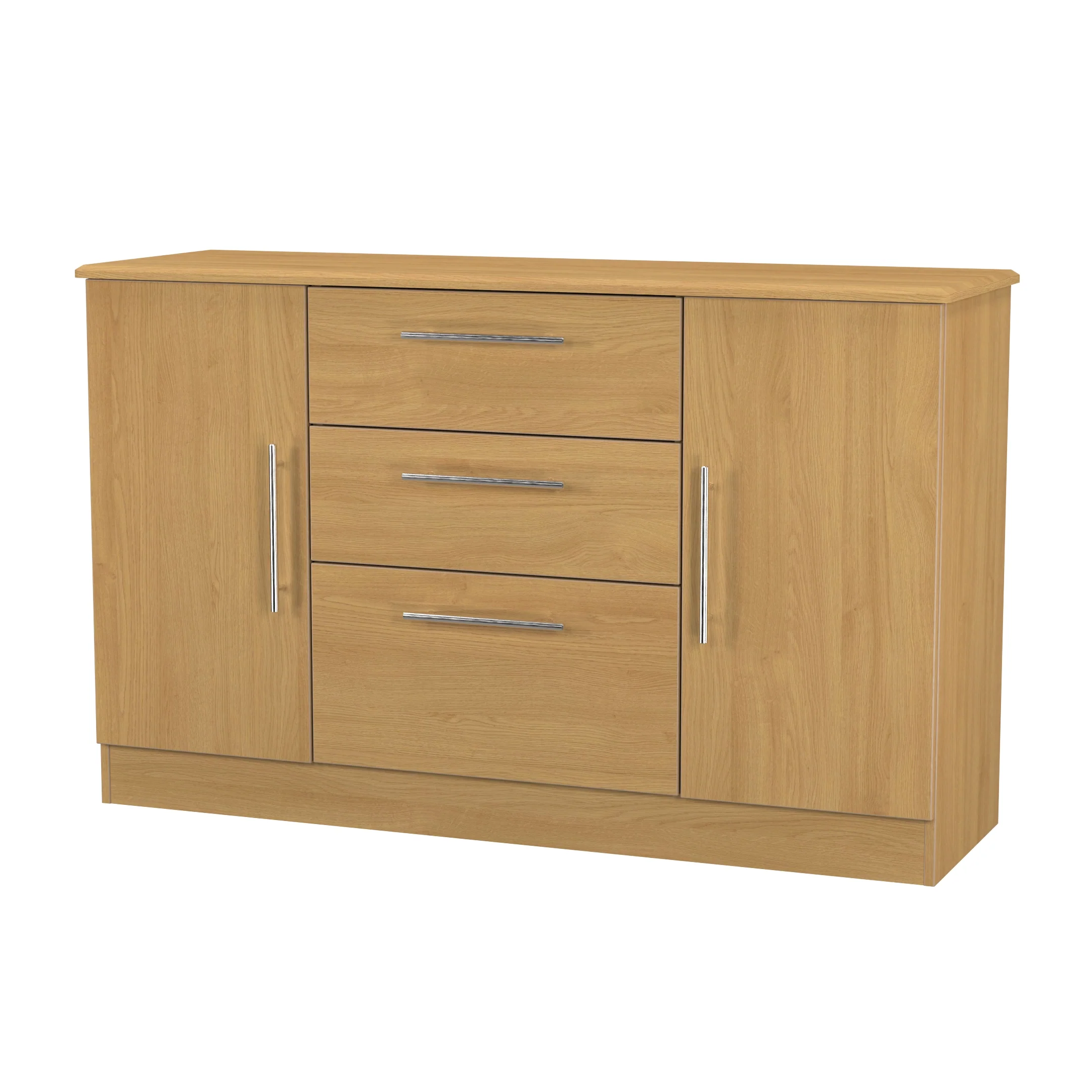 Sofia Ready Assembled 2 Door 3 Drawer Sideboard in Modern Oak - Image 4
