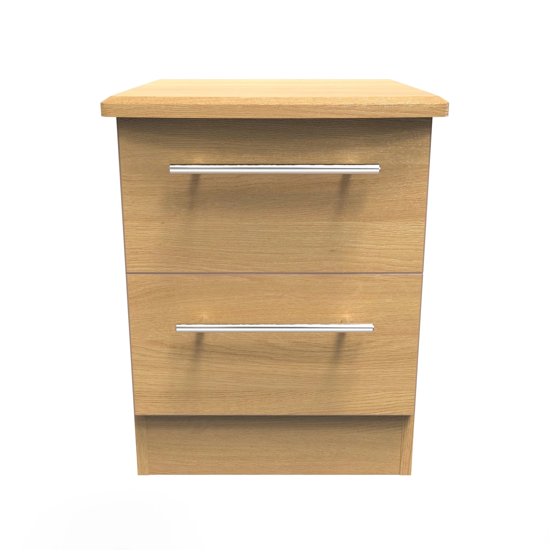 Sofia Ready Assembled 2 Drawer Bedside Cabinet in Modern Oak