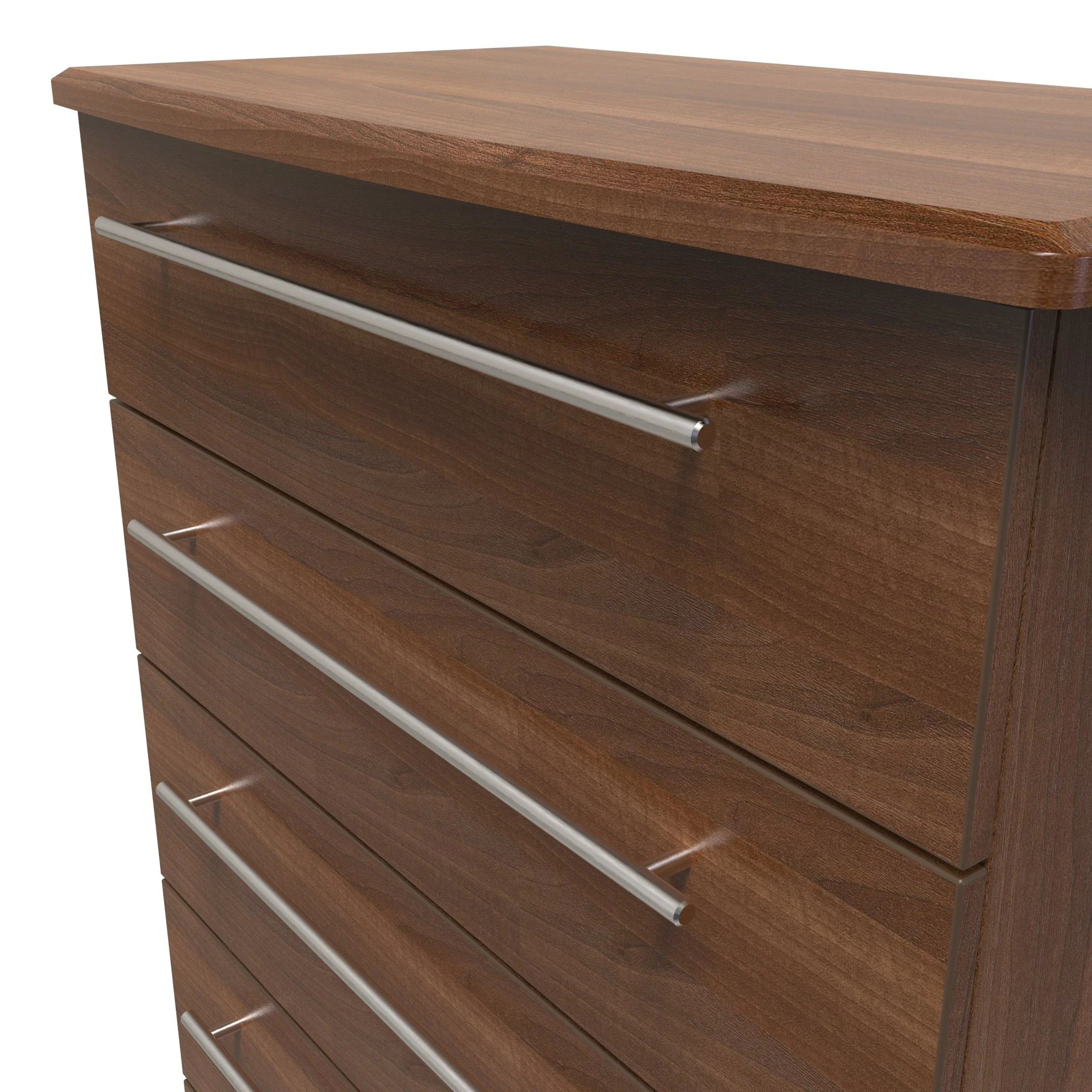 Sofia Ready Assembled 5 Drawer Chest in Noche Walnut - Image 4