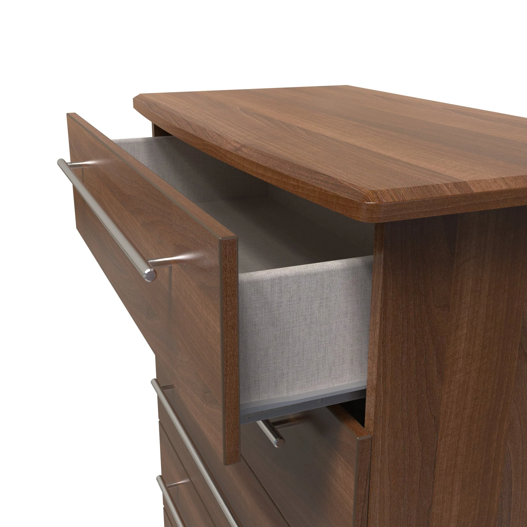 Sofia Ready Assembled 5 Drawer Chest in Noche Walnut - Image 5