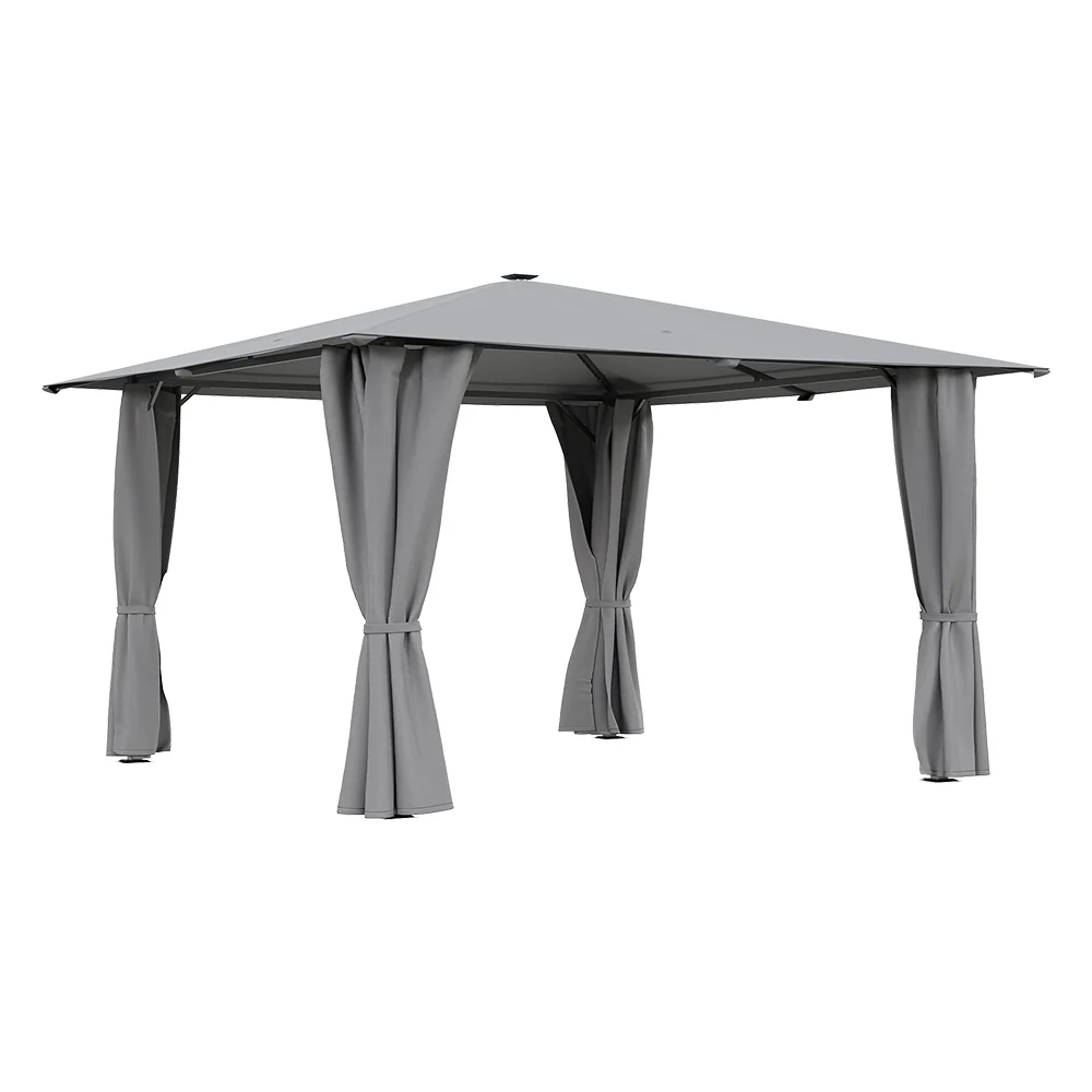 Solar LED Metal Patio Gazebo with Curtains L or XL
