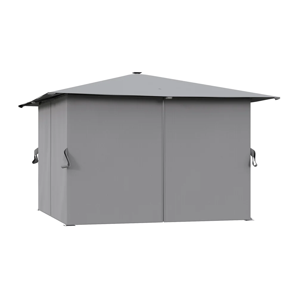 Solar LED Metal Patio Gazebo with Curtains L or XL - Image 3